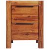 Bedside Cabinet Solid Acacia Wood Brown 17.7"x16.8"x22.8"