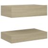 Bedside Cabinets 2 pcs Sonoma Oak 23.6"x13.8" Chipboard