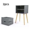 Bedroom Nightstand With 2 Storage Drawers - 2 Pcs Sets