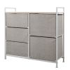 3-Tier Storage Drawer Rack with 5 Non-woven Fabric Drawers for Living Room, Bedroom and Entryway XH