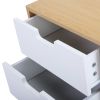 Bedroom Storage Nightstand Shelf with 2 Drawers - Wood XH