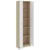 Hallway Wardrobe White and Sonoma Oak 21.7"x9.8"x74.4" Chipboard