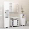 Bathroom Mirror Cabinet White 31.5"x8.1"x25.2" Chipboard