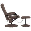 Massage Recliner with Footrest Brown Fabric