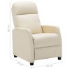 Reclining Chair Cream White Faux Leather