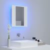 LED Bathroom Mirror Cabinet White 15.7"x4.7"x17.7"