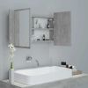 LED Bathroom Mirror Cabinet Concrete Gray 31.5"x4.7"x17.7"