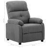 Recliner Chair Light Gray Fabric