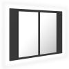 LED Bathroom Mirror Cabinet Gray 23.6"x4.7"x17.7"