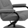 Recliner Chair with Footrest Light Gray Fabric