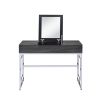 Saffron Vanity Desk in Black Oak & Chrome XH