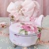 Pink Floral Jewelry Storage Box Organizer Bowknot Princess Love Arm Chair Furniture Shape Mini Jewelry Holder