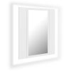 LED Bathroom Mirror Cabinet White 15.7"x4.7"x17.7"