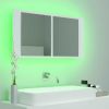 LED Bathroom Mirror Cabinet White 35.4"x4.7"x17.7"