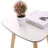 Portable Triangular End Table with 3 Supporting Feet for Living Room, Bedroom, Office, White