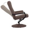 Recliner Chair with Footrest Brown Fabric