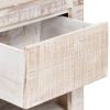 Bedside Cabinet White 15.7"x11.8"x19.6" Solid Acacia Wood