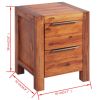 Bedside Cabinet Solid Acacia Wood Brown 17.7"x16.8"x22.8"