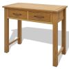 Solid Oak Wood Dressing Table with Stool