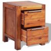 Bedside Cabinet Solid Acacia Wood Brown 17.7"x16.8"x22.8"