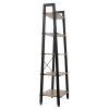 5 Tiers Industrial Ladder Shelf,Bookshelf, Storage Rack Shelf for Office, Bathroom, Living Room RT