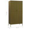 Wardrobe Olive Green 35.4"x19.7"x70.9" Steel