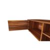 Walnut TV Stand for 70 Inch TV Stands, Media Console Entertainment Center Television Table, 2 Storage Cabinet with Open Shelves for Living Room Bedroo