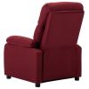 Electric Recliner Chair Wine Red Fabric