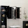 Bathroom Mirror Cabinet High Gloss Black 31.5"x8.1"x25.2" Chipboard