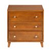 Medieval 3 Drawer Brown Bedroom Nightstand, End Table, Storage Cabinet