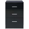 Bedside Cabinets 2 pcs High Gloss Black 15"x13.8"x22" Chipboard