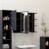 Bathroom Mirror Cabinet High Gloss Gray 31.5"x8.1"x25.2" Chipboard