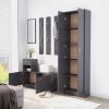 Hallway Wardrobe High Gloss Gray 21.7"x9.8"x74.4" Chipboard