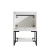 24" Freestanding Bathroom Vanity With Two Soft Closing Doors And One Shelf Include Basin Top