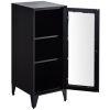 Storage Cabinet with 2 Adjustable Shelves 1 Door File Cabinet Metal Cupboard Office Locker for Bedroom Living Room Bathroom