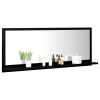 Bathroom Mirror Black 39.4"x4.1"x14.6" Chipboard