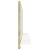 Bathroom Mirror White and Sonoma Oak 35.4"x4.1"x14.6" Chipboard