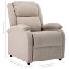 TV Recliner Chair Cream Fabric