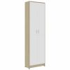 Hallway Wardrobe White and Sonoma Oak 21.7"x9.8"x74.4" Chipboard