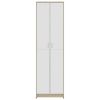 Hallway Wardrobe White and Sonoma Oak 21.7"x9.8"x74.4" Chipboard