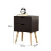 Bedroom Furniture Modern Nightstand With 2 Storage Drawers - 2 Pcs Sets