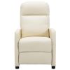 Reclining Chair Cream White Faux Leather