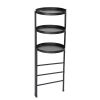 3 Tier Foldable Metal Plant Stand with Trays for Living Room, Bedroom, Balcony, Hallway, Black XH