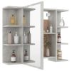 Bathroom Mirror Cabinet Concrete Gray 31.5"x8.1"x25.2" Chipboard