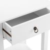 Simple single drawer bedside table--white XH