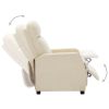 Reclining Chair Cream White Faux Leather