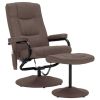 Massage Recliner with Footrest Brown Fabric