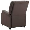 Electric Recliner Brown Faux Leather