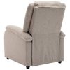 Electric TV Recliner Chair Cream Fabric