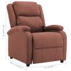 Electric TV Recliner Chair Brown Fabric